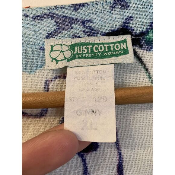 Vintage Women's Gauzy Tunic Shirt Blouse Floral Sheer XL Roll Sleeve Sheer Y2K - Picture 5 of 12